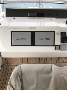 Flybridge upgrade with Garmin Screens on this Fairline 60' motor yacht